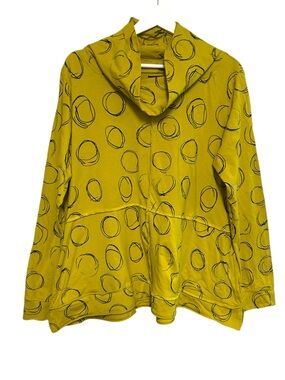 Snapdragon & twig M cowl neck abstract geometric print oversized shirt lagenlook